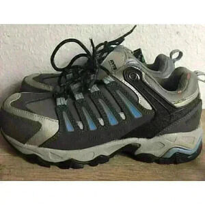 NWT Hytest Womans Size 7m Gray/White/Blue Lace Up Sneakers